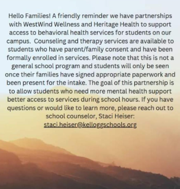 Kellogg Middle School Behavioral Health Services